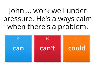 Modal verbs of ability