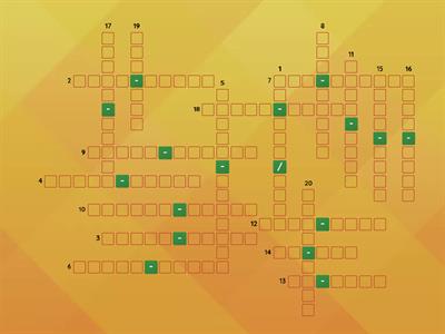 Crossword: Past participle: Irregular Verbs