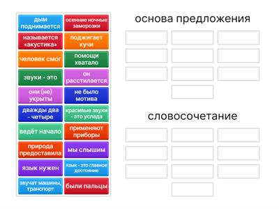 Основа предложения 9 класс