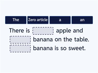 a/an, the, zero article