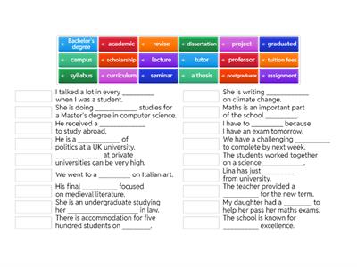 LEVEL 2: Academic Terms
