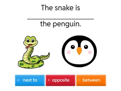 předložky next to, between, opposite