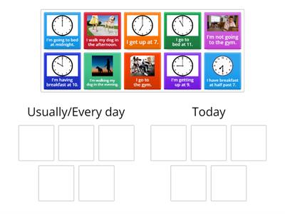 Usually/Today Present Simple/Present Continuous