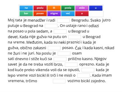 Serbian 301 - POSAO - PREDLOZI - STIĆI