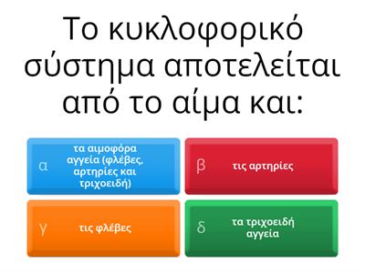 Γυμνάσιο Μοιρών - Βιολογία Α 'Γυμνασίου - Κυκλοφορικό σύστημα - Καρδιά 