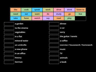 English File A1 verb phrases 1