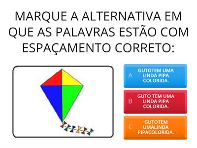 ESPAÇAMENTO ENTRE AS PALAVRAS