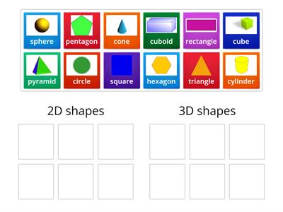 Sorting 2D and 3D shapes