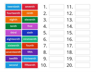  Ordinal Numbers