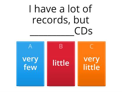 Much/many/little/a little/few/a few/ a lot of