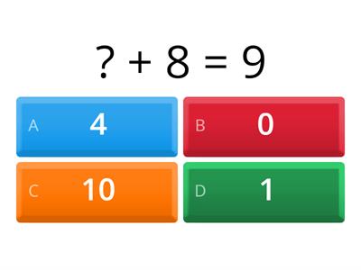 Addition  - missing numbers to 10