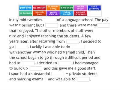 C1 Advanced - collocations about work