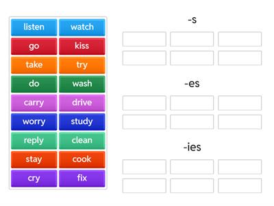 Sorting Third Person Endings