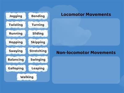 Group sort - Locomotor Movement and Non-Locomotor Movements - Gr1