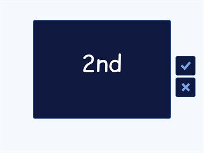 Flash cards - ordinal numbers