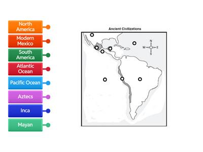 Aztec, Inca and Mayan Map 