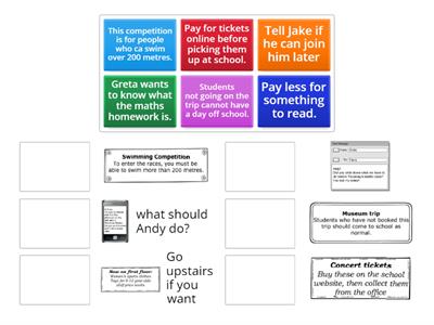 KET - READING PART 1 - match up