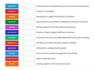 Leadership vocabulary