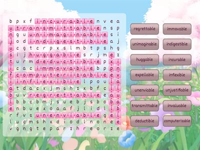 6.14 Wordsearch -able/-ible