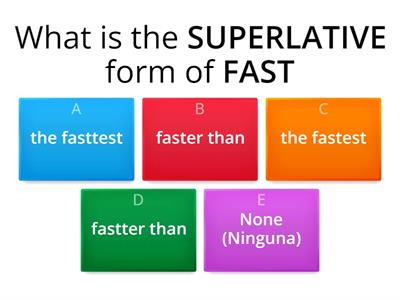 Comparative and superlative adjectives