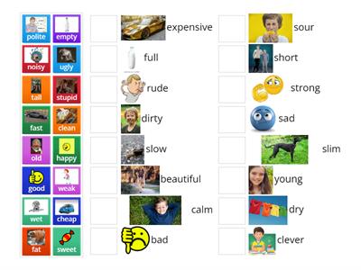 adjectives : match opposites !