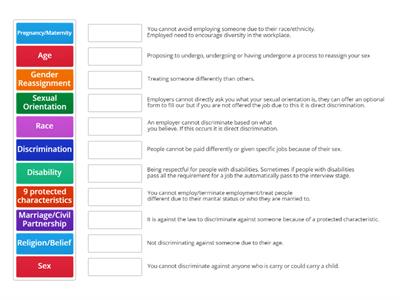 Equality Act 9 Protected Characteristics