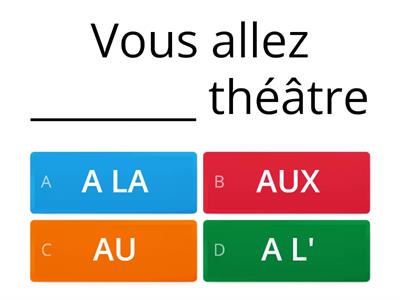 La préposition à et les articles contractés 