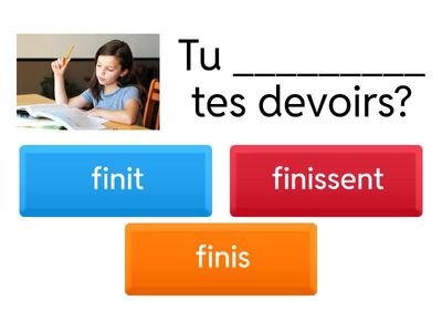 French regular -ir verb conjugations 