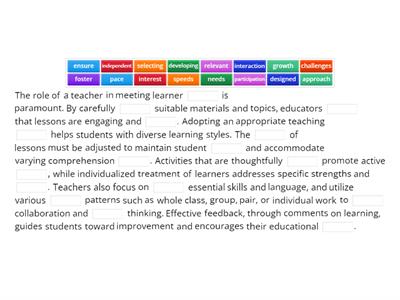 Complete the text using the correct words.