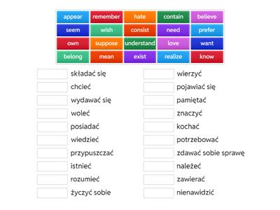 State Verbs in English