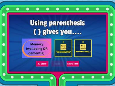 Boolean Operators & Modifiers Quiz