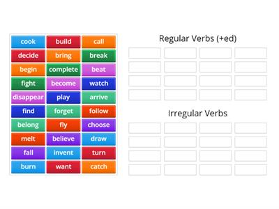 Regular/Irregular Verbs Past Simple
