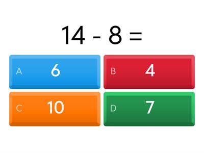 Set 40, subtraction, -2, -4, -5, -6, -7, -8, -9 