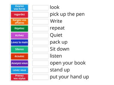 french classroom commands game