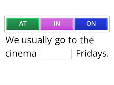 Prepositions of time - IN, ON, AT
