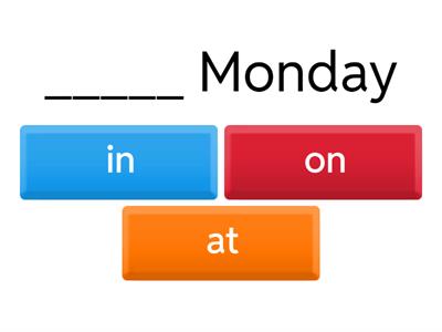 Time Prepositions - In On At