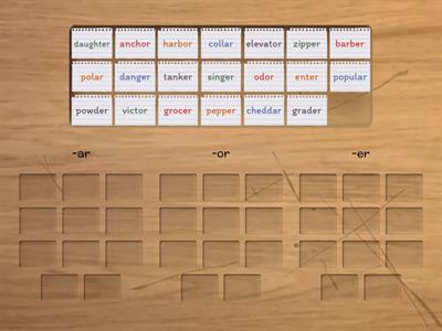 Sort: R-Controlled Syllables