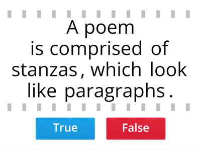 Poetry- True or False