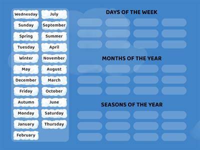 DAYS, MONTHS & SEASONS