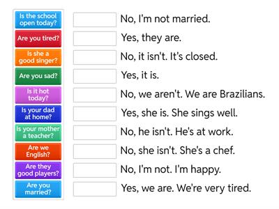 QUESTIONS AND ANSWERS - TO BE - PRESENT SIMPLE