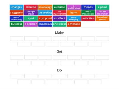 Complete U2 Collocations with make, get, do. From Cambridge Complete Advanced