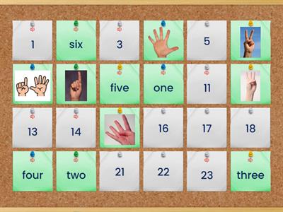 Matching pairs: Fingers - Numbers 1-12 - 342