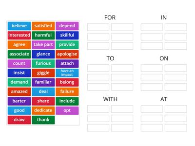 OGE dependent prepositions