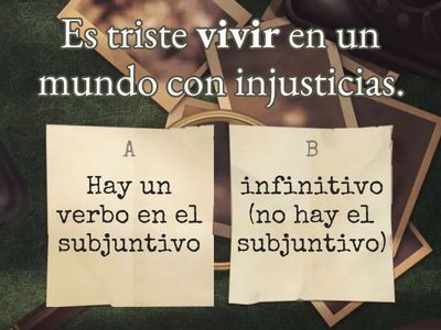 Spanish 4, unit 4 (subjuntivo/indicativo) detective quiz