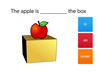 PREPOSITIONS IN, ON, UNDER