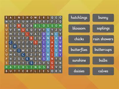 Spring-themed wordsearch