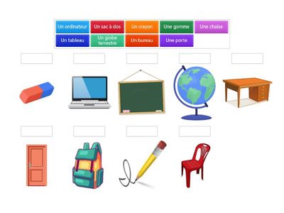 Les objets de la classe - Memorama