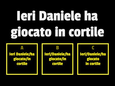 Dividi correttamente in SINTAGMI