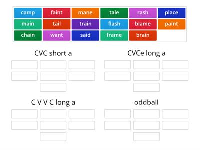 Sort 13 short -a and long -a