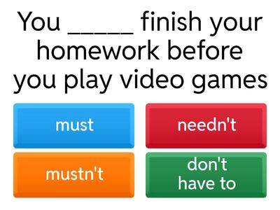 Lisa-must, mustn't, needn't, don't have to